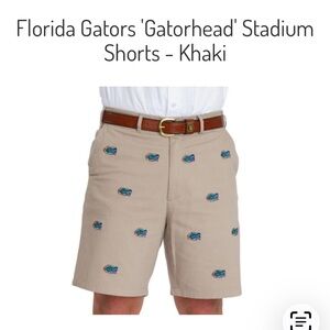University of Florida Men's Tan Shorts with Embroidered Gators Logo